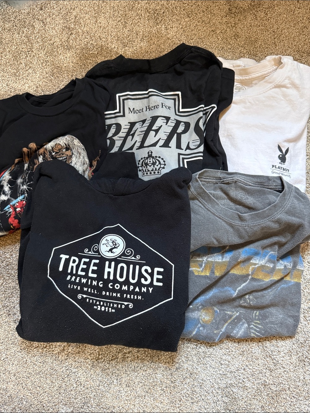 men’s unisex M medium bundle 5 tees hoodie long sleeve graphic shirts beer